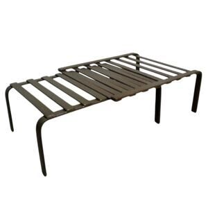 Pottery Barn Metal Shelf Riser Expandable 2 Pc Iron Set Kitchen Cupboard Storage